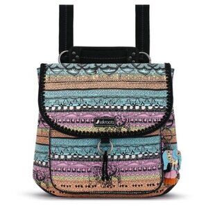 Sakroots Convertible Backpack ll Multicolor Pattern Tribal School Fashion Bag